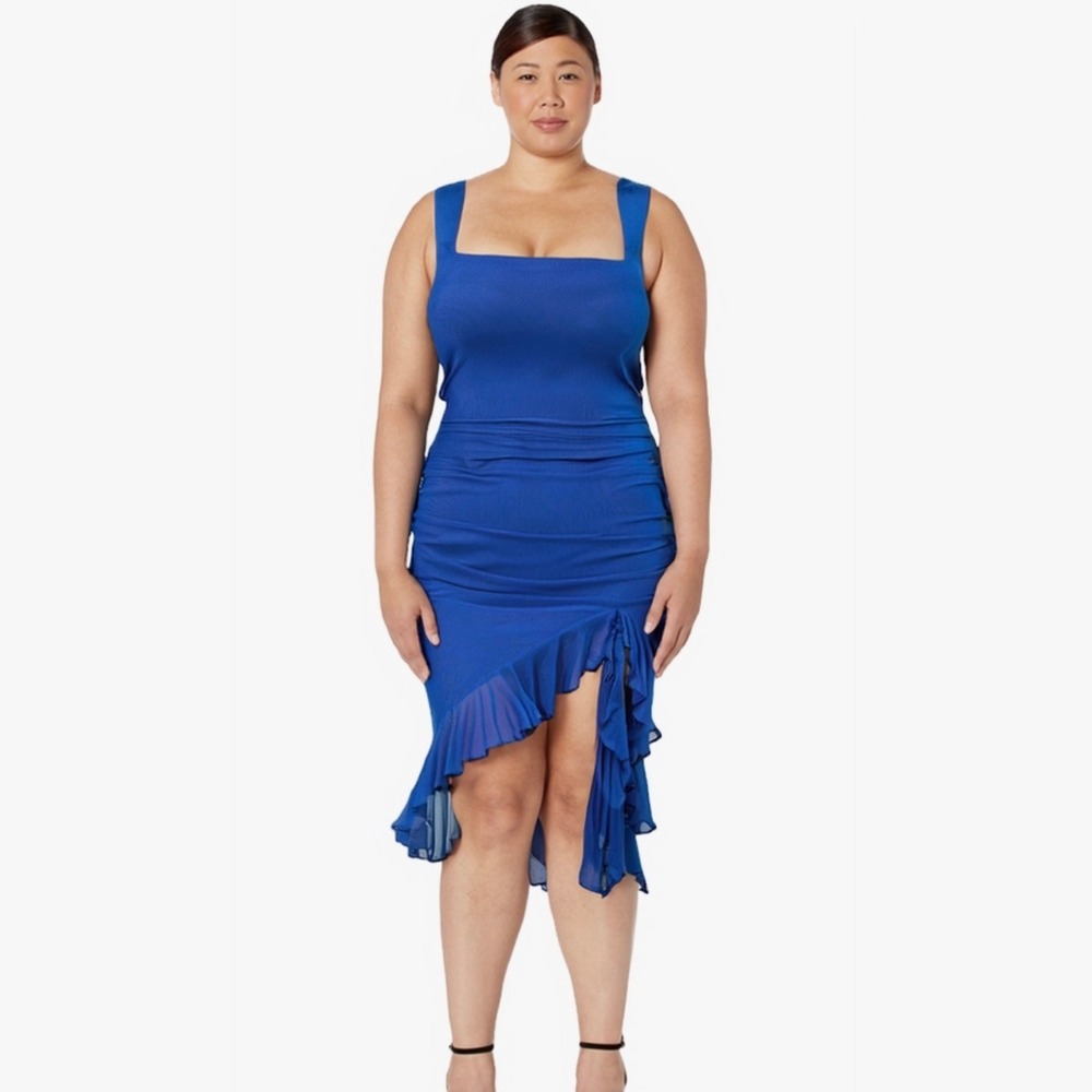 Square Neck Bodycon Dress Women Sexy Ruched Stretchy Cocktail Party Midi Dresses